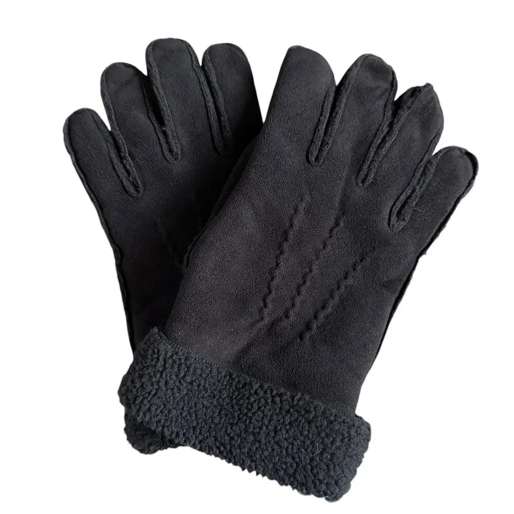 Gloves Womens XL Black Fleece Lined Insulated Winter Cuffed Soft Cozy Warm